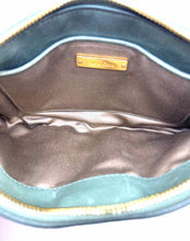 Load image into Gallery viewer, MIU MIU Green Leather Metal Ruched Wristlet
