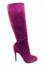 Load image into Gallery viewer, CHRISTIAN LOUBOUTIN Size 9.5 Burgundy Suede Tall Boot
