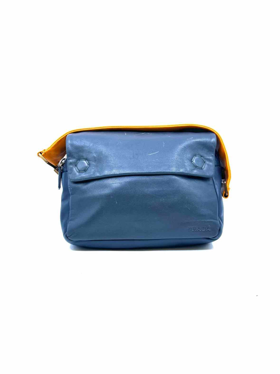PRADA black, orange Leather Handbag