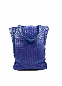 BOTTEGA VENETA Purple Leather Woven Handbag