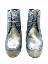 Load image into Gallery viewer, CHANEL Size 9 Gunmetal Leather Metallic Solid Ankle Boot
