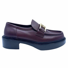 Load image into Gallery viewer, LOUIS VUITTON Burgundy Leather Solid Loafers | 9.5
