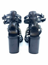 Load image into Gallery viewer, YVES SAINT LAURENT Size 9 Black Leather Solid Sandals
