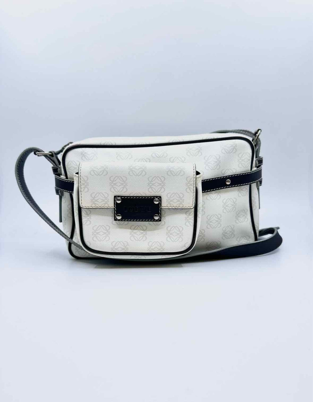 LOEWE White, Brown Coated canvas Monogram Handbag