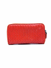 Load image into Gallery viewer, BOTTEGA VENETA Continental Orange Leather Woven Wallet
