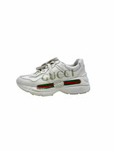 Load image into Gallery viewer, GUCCI Rhyton Logo Sneaker Size 5 Cream Leather Solid Sneakers

