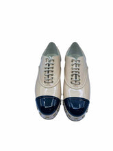 Load image into Gallery viewer, CHANEL Size 7.5 Beige, Black Patent Leather Oxfords

