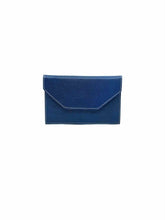 Load image into Gallery viewer, ARMANI COLLEZIONI Navy Leather Solid Clutch
