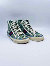 Load image into Gallery viewer, GUCCI Size 6 Baby Blue Canvas Floral Sneakers
