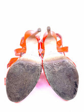 Load image into Gallery viewer, JIMMY CHOO Size 9 Neon Orange Patent Leather Sandals
