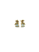 Load image into Gallery viewer, 14K Aquamarine Pierced Earrings
