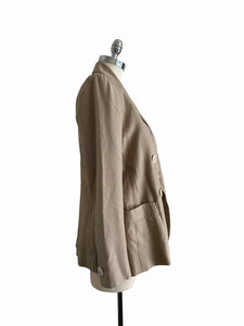 YSL Size 4 Beige Cotton Blazer