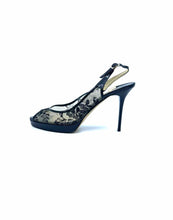 Load image into Gallery viewer, JIMMY CHOO Size 9.5 Black &amp; Beige Lace Sandals
