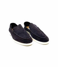Load image into Gallery viewer, LORO PIANA Summer Walk Size 44 Grey Suede Solid Loafers

