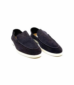 LORO PIANA Summer Walk Size 44 Grey Suede Solid Loafers