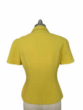 Load image into Gallery viewer, CHANEL Size S Yellow Tweed Solid Blazer
