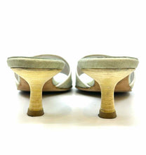 Load image into Gallery viewer, CHANEL Size 6.5 Baby Blue Canvas Monogram Sandals
