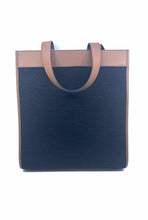 Load image into Gallery viewer, BURBERRY Black, Brown Leather Canvas Solid Handbag
