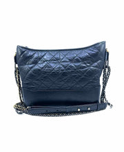 Load image into Gallery viewer, CHANEL Gabrielle Hobo Medium Black Lambskin Lace Quilted Handbag
