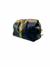 Load image into Gallery viewer, YVES SAINT LAURENT Cabas Handbag Navy, Beige Leather Solid Handbag
