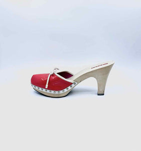 PRADA Size 11 Pink Patent Leather Mules