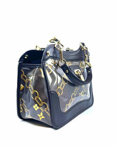 LOUIS VUITTON Charms Cabas Vintage Brown Leather Pvc Handbag