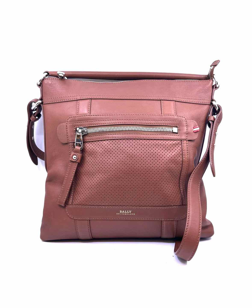 BALLY Camel Leather Solid Handbag