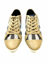 Load image into Gallery viewer, BURBERRY Size 7 Camel, Black Canvas Solid Sneakers
