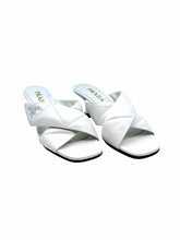 Load image into Gallery viewer, PRADA Size 7.5 White Leather Quilted Mules
