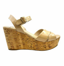 Load image into Gallery viewer, PRADA Size 8.5 Nude Patent Leather Solid Wedge
