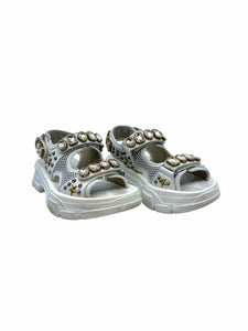GUCCI Size 8 White Rubber Solid Sandals