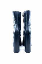 Load image into Gallery viewer, VERSACE Size 9 Black Leather Solid Ankle Boot
