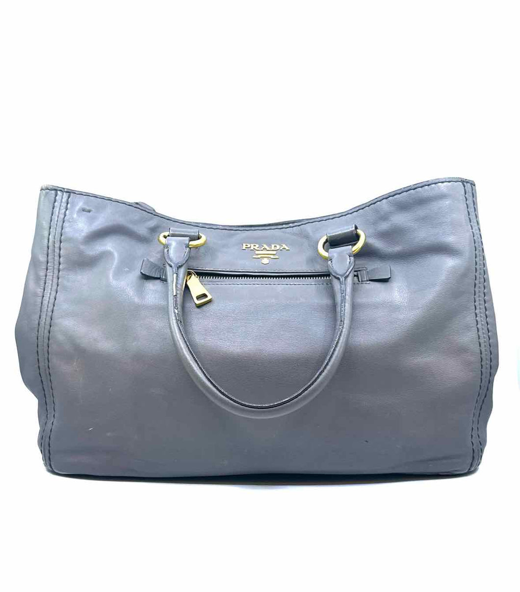 PRADA Grey Leather Handbag