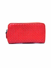 Load image into Gallery viewer, BOTTEGA VENETA Continental Orange Leather Woven Wallet
