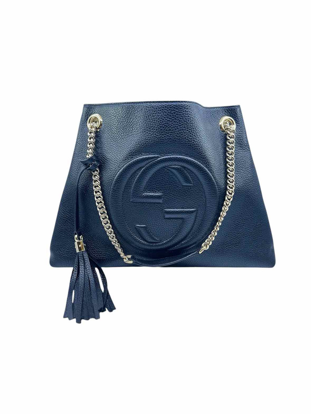 GUCCI Black Leather Pebble Handbag