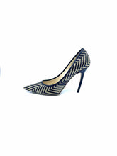 Load image into Gallery viewer, JIMMY CHOO Size 12 Gold, Black Weaved Pumps
