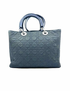 CHRISTIAN DIOR Lady Dior Brown Nylon Quilted Handbag