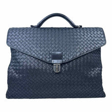Load image into Gallery viewer, BOTTEGA ARTIGIANA Black Leather Woven Briefcase
