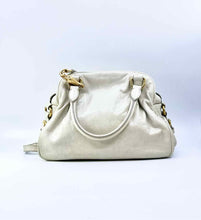 Load image into Gallery viewer, MIU MIU Cream Leather Crackled Handbag
