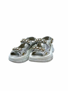 GUCCI Size 8 White Rubber Solid Sandals