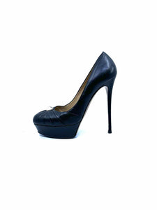 VALENTINO Size 9.5 Black Leather Pumps