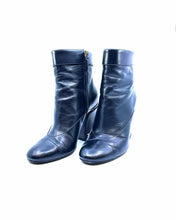 Load image into Gallery viewer, CHANEL Size 9.5 Black Leather Solid Ankle Boot
