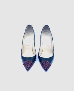 CHRISTIAN LOUBOUTIN Size 9 Black Patent Leather Pumps