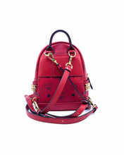 Load image into Gallery viewer, MCM Mini Stark Red, black Leather Monogram Backpack
