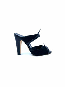 SARAH FLINT Size 8.5 Black Suede Leather Solid Sandals