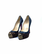 Load image into Gallery viewer, CHRISTIAN LOUBOUTIN Size 10 Brown, black Leather Pony Hair Cheetah print Pumps
