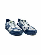 Load image into Gallery viewer, VALENTINO Size 8 Black, grey Leather Knit Camoflage Sneakers
