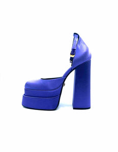 VERSACE Size 9 Purple Satin Pumps