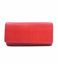 Load image into Gallery viewer, LOEWE Continental Red Leather Hatched Wallet
