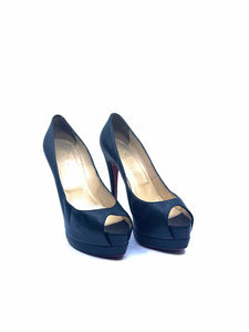 CHRISTIAN LOUBOUTIN Size 10 Black Leather Solid Pumps